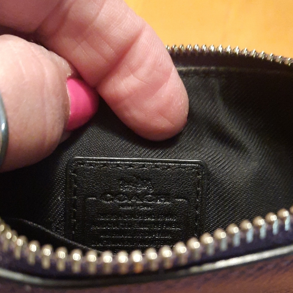 Coach Purple Leather Wristlet with Silver Hardware - Picture 4 of 6